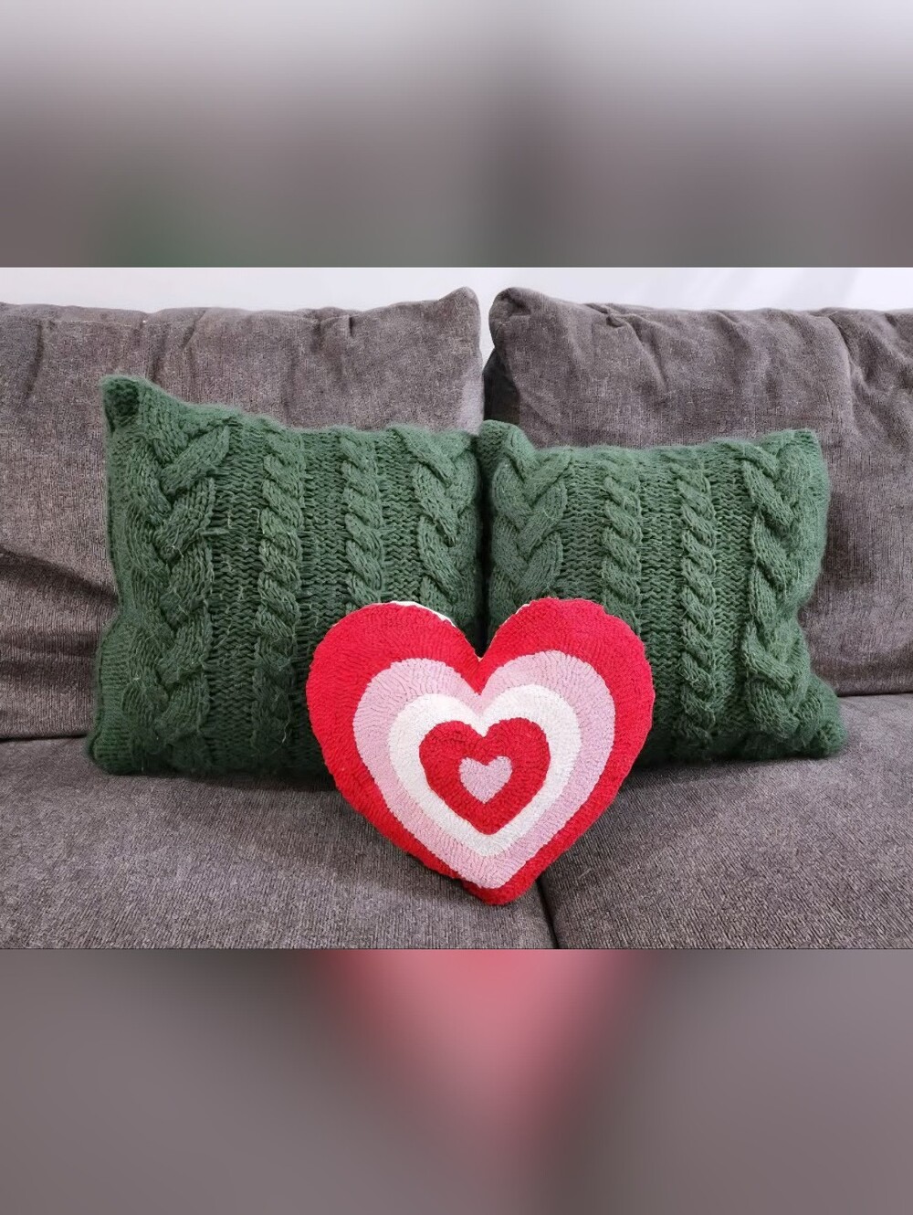 Threshold Green Throw Pillows + Heart Pillow